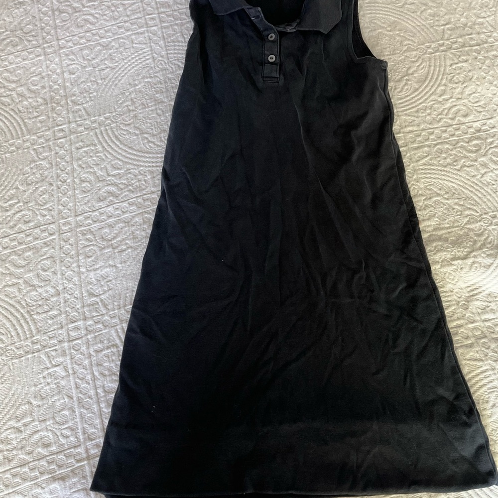 Black Sleeveless Polo Dress